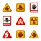 Danger warning attention sign icons