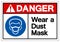 Danger Wear A Dust Mask Symbol Sign, Vector Illustration, Isolate On White Background Label .EPS10