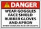 Danger Wear Goggles, Face Shield, Rubber Gloves, And Apron When Handling Acid Or Caustic