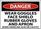 Danger Wear Goggles, Face Shield, Rubber Gloves, And Apron When Handling Acid Or Caustic