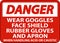 Danger Wear Goggles, Face Shield, Rubber Gloves, And Apron When Handling Acid Or Caustic