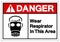 Danger Wear Respirator In This Area Symbol Sign, Vector Illustration, Isolate On White Background Label. EPS10