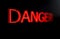 Danger word on background