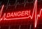 DANGER - written on red heart rate monitor
