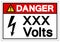 Danger XXX Volts Symbol Sign, Vector Illustration, Isolate On White Background Label .EPS10