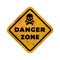 Danger zone, grungy emblem, sign. Vector illustration.
