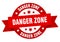 danger zone round ribbon isolated label. danger zone sign.