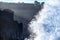 Dangerious ocean stormy waves hits black lava rocks on La Palma island, Canary, Spain