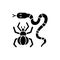 Dangerous animals black glyph icon