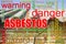 Dangerous asbestos roof concept image