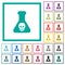 Dangerous chemical experiment flat color icons with quadrant frames