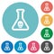Dangerous chemical experiment flat round icons