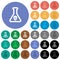 Dangerous chemical experiment round flat multi colored icons