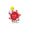 Dangerous coronaviruses mascot character design with have an idea cute gesture
