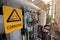 Dangerous corrosive warning signs and symbol