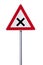 Dangerous crossing Traffic sign isolated