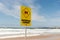 Dangerous current sign for swimmers at Wanda beach, NSW, Australia