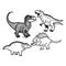 Dangerous Dinosaur Line Art Illustrations & Vectors