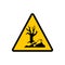 Dangerous for the environment yellow triangle sign. Dangerous for the environment hazard vector sign.