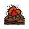 dangerous exploding volcano color icon vector illustration