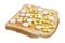 Dangerous food concept  - toast sandwich with  medical pills isoalted