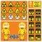 Dangerous Goods and Hazardous Materials - Set of Signs and Symbols of Radioactive Material Class