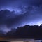 Dangerous lightning storm in the dark of night