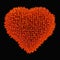 Dangerous love: sharp acidotus heart shape isolated