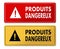 Dangerous Product Alert warning panels in French translation