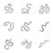 Dangerous snake icon set, outline style