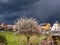 Dangerous storm clouds over the city