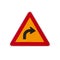 Dangerous turn right, warning traffic sign