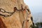 Dangerous walkway at top of holy Mount Hua Shan