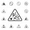 dangerously explosive sign icon. Detailed set of Warning signs icons. Premium quality graphic design sign. One of the collection i