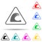 dangerously high wave sign multi color style icon. Simple glyph, flat vector of warning signs icons for ui and ux, website or