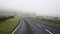 Dangers of driving in fog - road turn