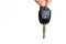 A dangling Toyota car key isolated on a white background