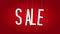 Dangling and wobbling SALE over red festive background