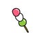 Dango japanese dessert doodle icon, vector illustration