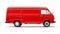 Danish Design Inspired Vintage Red Delivery Van On White Background