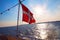 Danish flag aboard ship