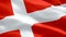 Danish flag Closeup 1080p Full HD 1920X1080 footage video waving in wind. National 3d Danish flag waving. Sign of Denmark seamless