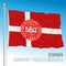 Danish flag with Danish football federation logo