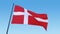 Danish flag loop footage at day light blowing close up