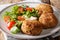 Danish food: traditional breaded pork Patties Karbonader served