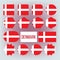 Danish National Colors, Insignia Vector Icons Set