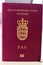 Danish passport. Biometric passport. International id for danish citizen.