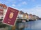 Danish passport in the Nyhavn street