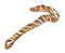 Danish pastry twist on white background,shape walking stick