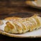 Danish puff pastry braid with vanilla pastry cream and chocolate